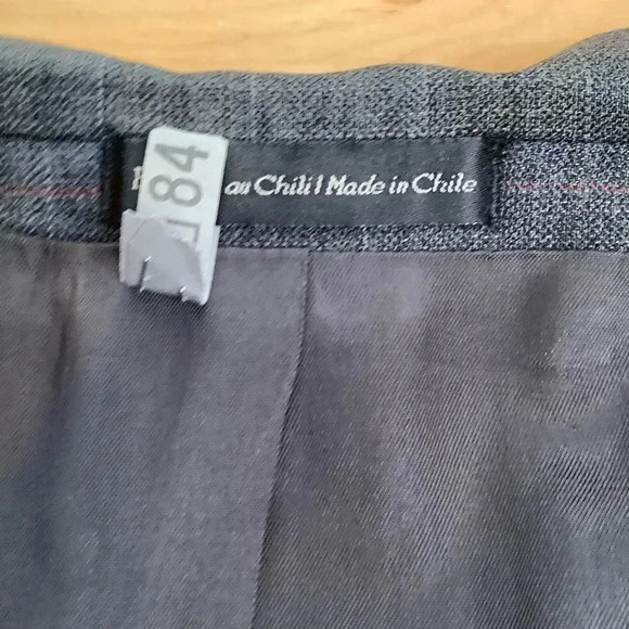VINTAGE Hyde Park Gray Wool & Silk Plaid Blazer Size 40S - Picture 9 of 16